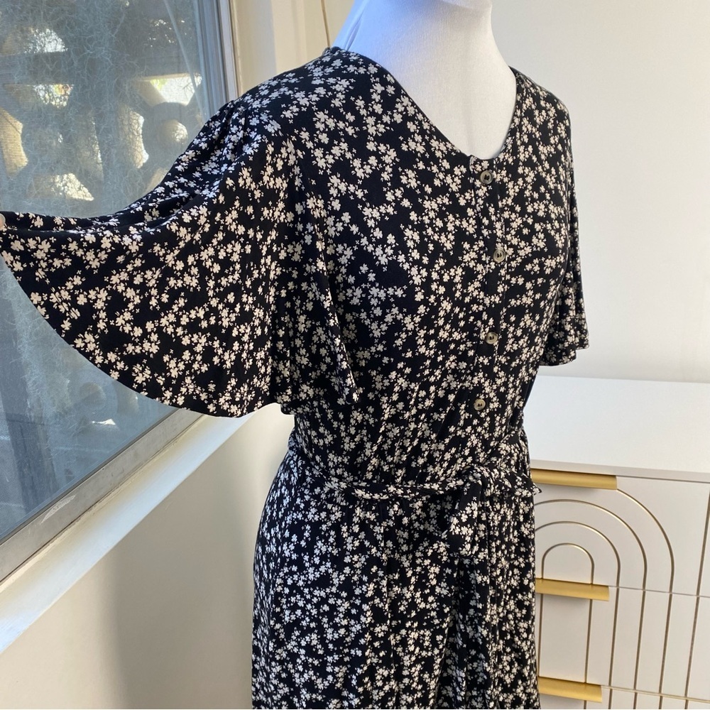 French Connection Parisian Ditsy Floral Flutter Sleeves Pockets Dress, Sz 6 - Picture 7 of 9